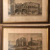 2 Stampe litografiche dell'Antica Roma della metà 