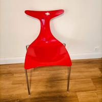 4 Sedie Delfy Gino Carollo Rosse DESIGN ITALIANO