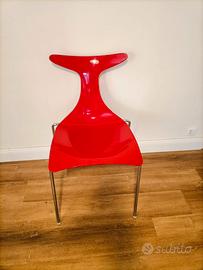 4 Sedie Delfy Gino Carollo Rosse DESIGN ITALIANO