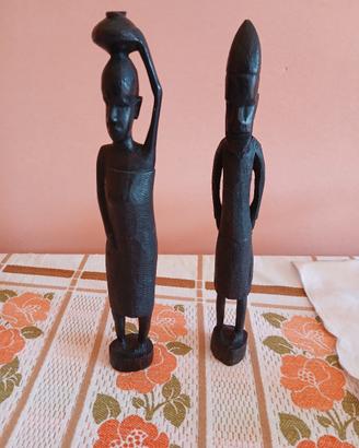 coppia sculture africane in legno