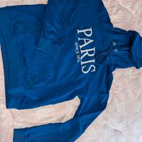 felpa blu con cappuccio 