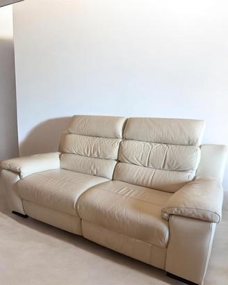 Divano pelle bianca relax 2 posti Altoni Leather