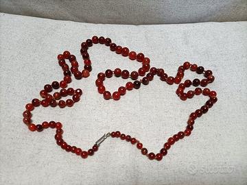 collana vintage Sautoir agata corniola naturale
