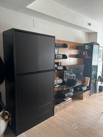 Parete attrezzata moderna in legno di ciliegio