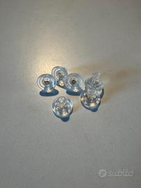 48 Paia Chiusure Orecchini Silicone e Oro NUOVI
