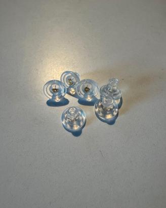 48 Paia Chiusure Orecchini Silicone e Oro NUOVI