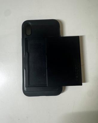 Cover Iphone X con PortaCarte Scorrevole - Nera