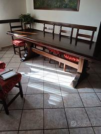 Tavolo castagno massello + 10 sedie