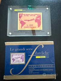 Italia Gronchi Rosa Francobollo lamina oro.