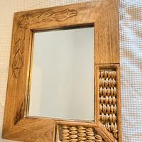 Specchio etnico in legno