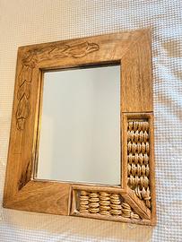 Specchio etnico in legno