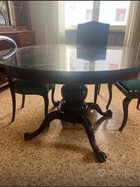 Tavolo in marmo e legno massello