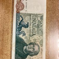 Banconota da lire 5000 Colombo tre caravelle
