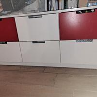 NORDLI
Cassettiera con 6 cassetti, red/white
