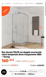 Box e piatto doccia 70x70