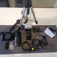 canon EOS1100D + 18-135 +custodia,flash,zaino ecc.
