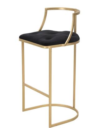 Coppia di sgabelli struttura oro e seduta velluto 