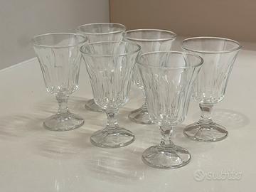 Set 6 bicchieri liquore vetro stile vintage