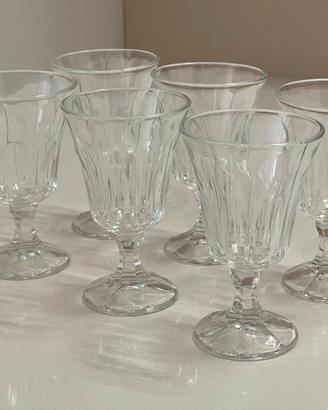 Set 6 bicchieri liquore vetro stile vintage