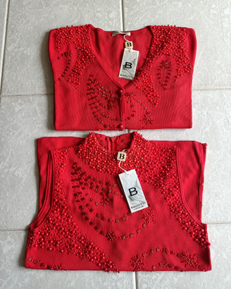 Twin-set BAGUTTI donna cardigan+smanicato rosso