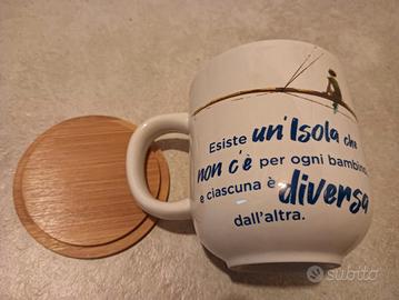 Tazza mug Openwor(l)ds ceramica e legno