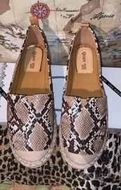 Espadrillas donna in pelle coccodrillo