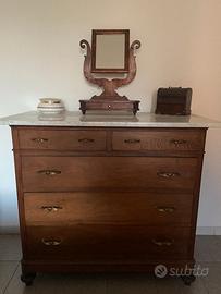 Set camera da letto in noce fine '800 antiquariato