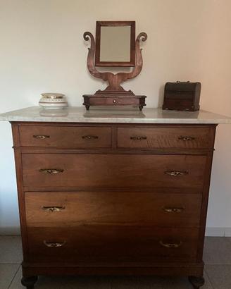 Set camera da letto in noce fine '800 antiquariato