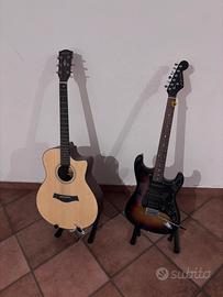 Chitarra acustica + chitarra elettrica + accessori