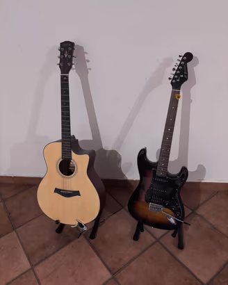 Chitarra acustica + chitarra elettrica + accessori