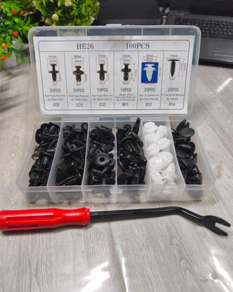 Kit 100 Rivetti Auto Universali 6 Modelli 🚘