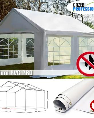Tendone feste gazebo 4x4 m telo PVC ignifugo auto
