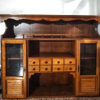 Mobile in Legno Vintage Credenza Madia Vetrina