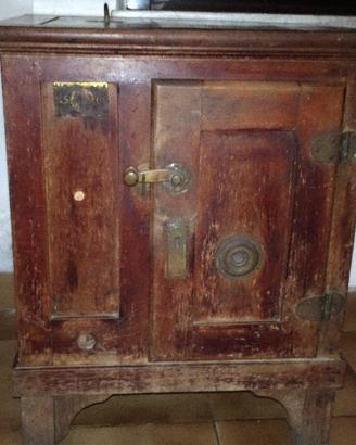 mobiletto ghiacciaia legno vintage 