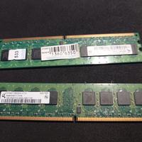 2 Schede memoria PC 2 GB Ram