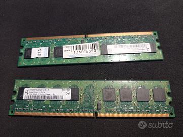 2 Schede memoria PC 2 GB Ram