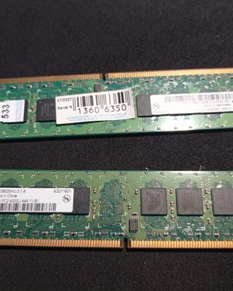2 Schede memoria PC 2 GB Ram