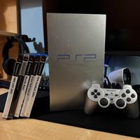 PlayStation 2 FAT Silver + Controller + 5 Giochi
