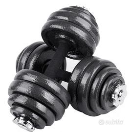 Set manubri 30 kg + 4 dischi da 10 kg