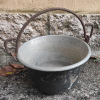 Antico paiolo rame stagnato bombato 5,5 lt