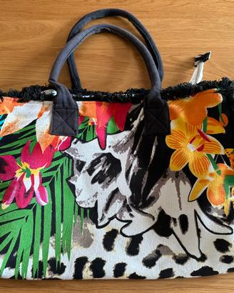 Marila borsa mare tropicale floreale multicolore
