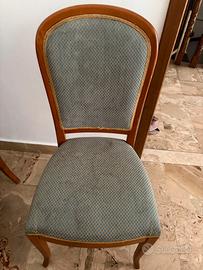 Set 5 sedie classiche in legno con seduta imbottit