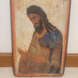 Riproduzione icona S.Giovanni Battista  legno noce