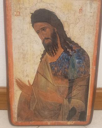 Riproduzione icona S.Giovanni Battista  legno noce