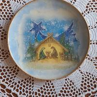 Piatto decorativo natalizio in vetro