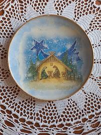 Piatto decorativo natalizio in vetro