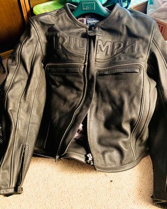 Triumph giubbotto uomo moto pelle