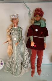 Barbie in coppia con abiti artigianali da collezio