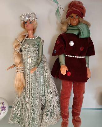 Barbie in coppia con abiti artigianali da collezio