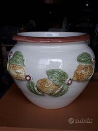 PORTAVASO IN CERAMICA DECORO LIMONI